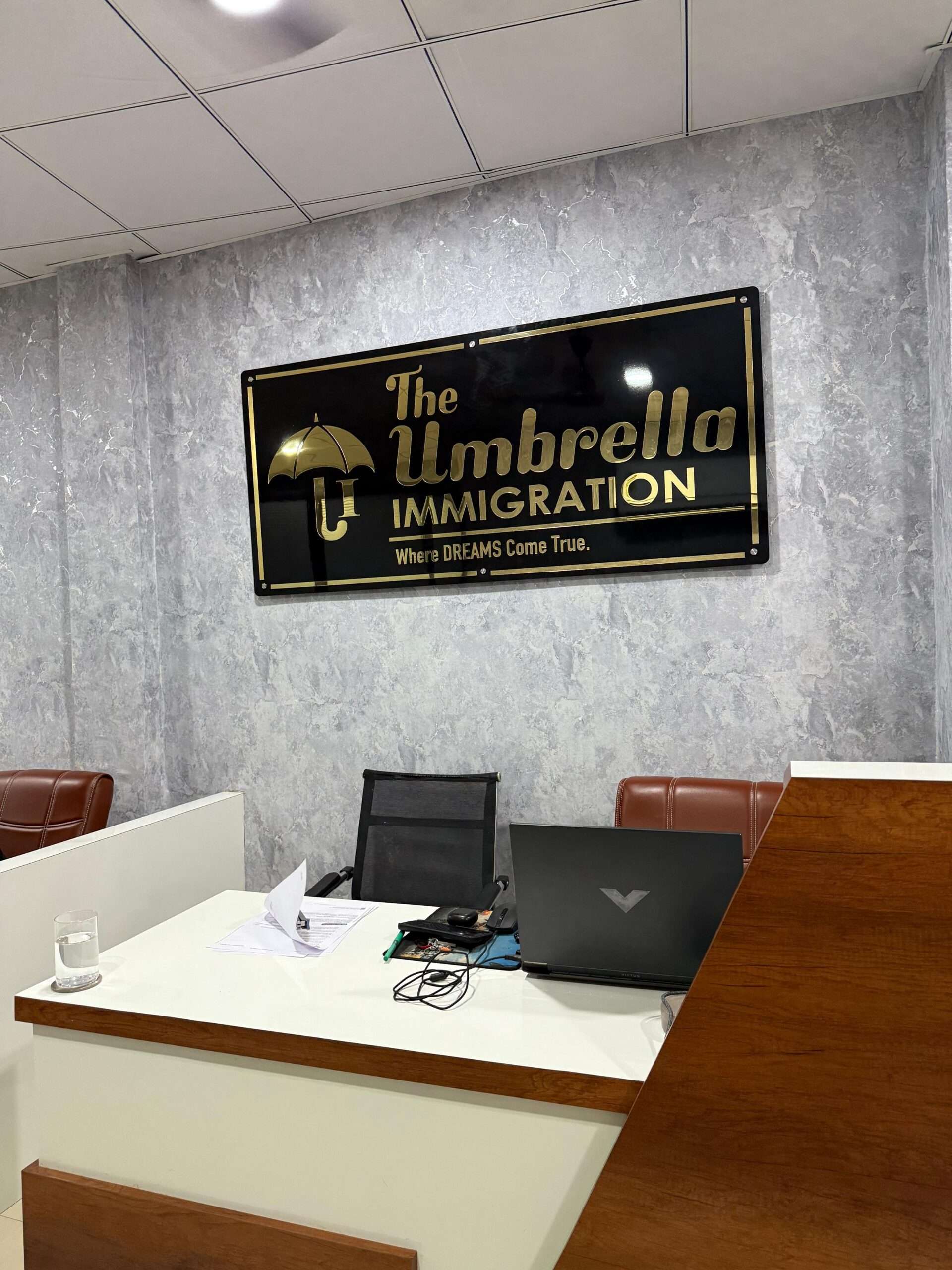 Modern office workspace with professional environment